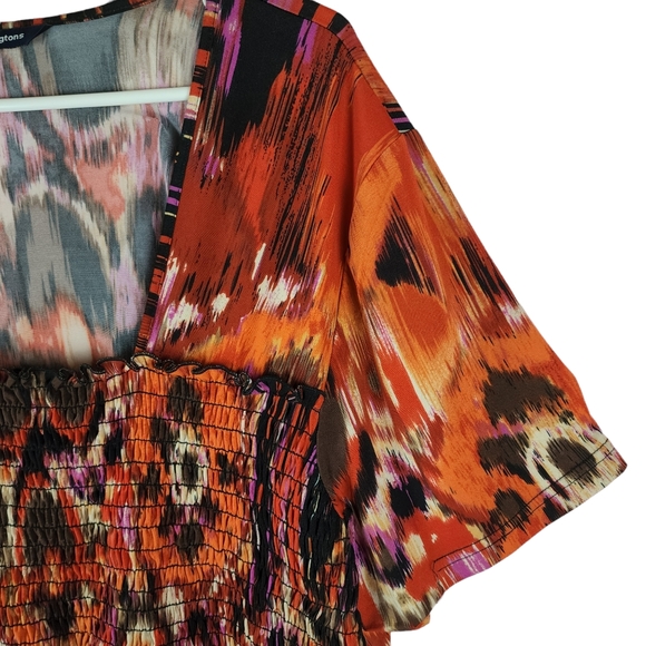 Plus size 3x psychedelic tie dye print top - Picture 3 of 5